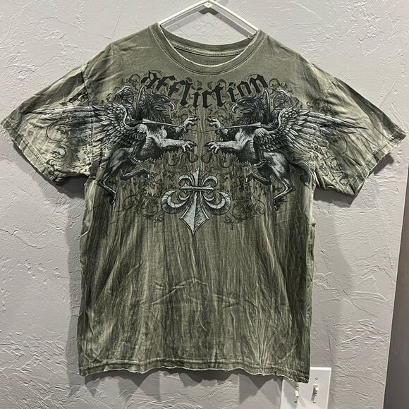 🔥🔥 Y2K AFFLICTION Andrei Arlovski Signature Series 2XL Tee - EXCELLENT Conditi - Picture 2 of 10
